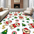 Whimsical Christmas Dog Trees and Stars Rug