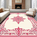 Ornate Pink Blossom Frame Rug