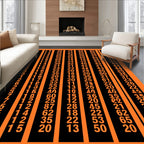 Orange Black Number Column Graphic Rug