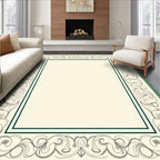 Art Nouveau Emerald Vine Scroll Rug