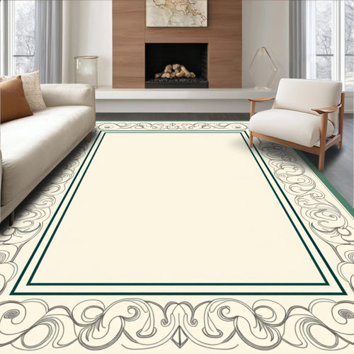 Art Nouveau Emerald Vine Scroll Rug