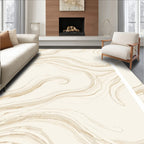 Cream Swirl Marble Abstract Rug