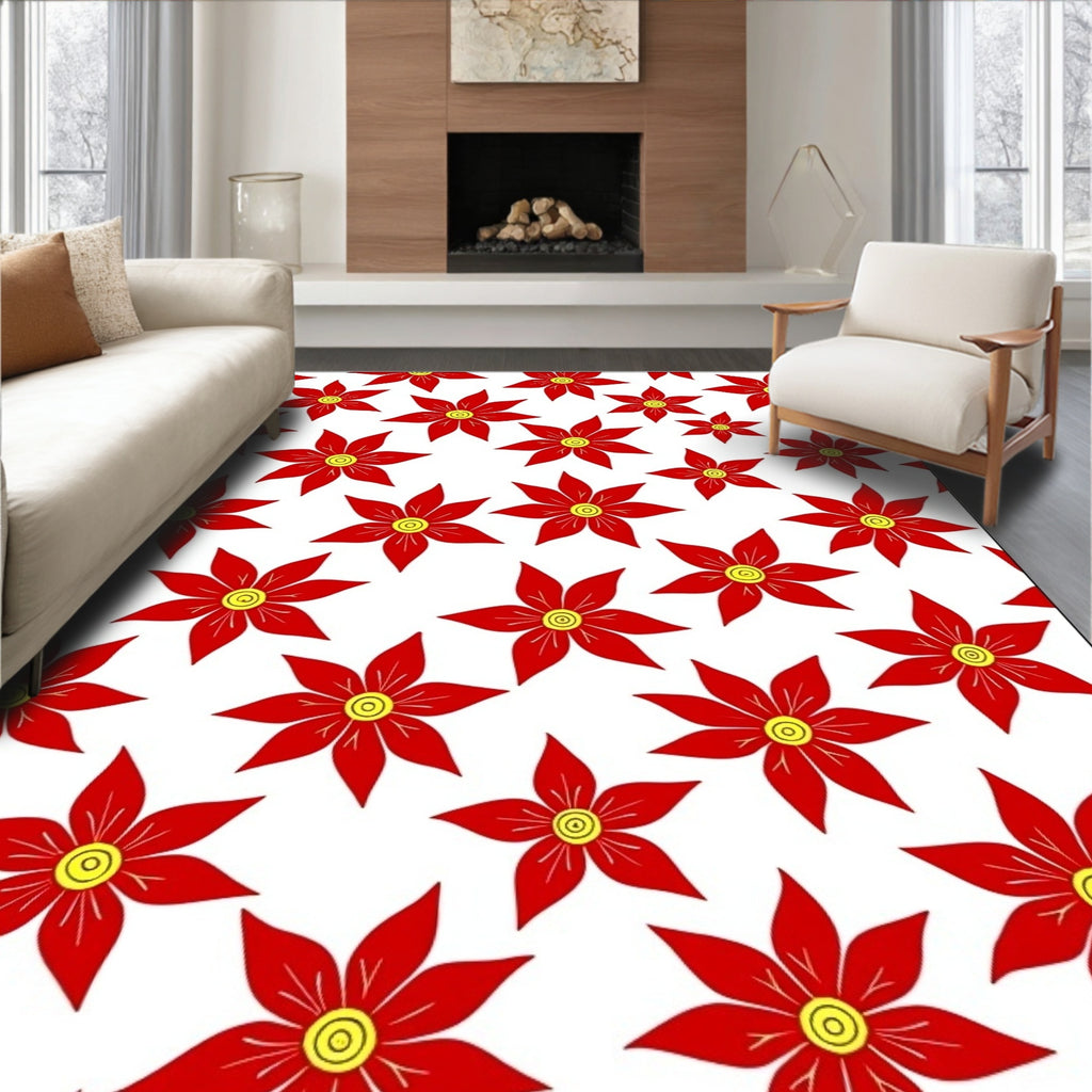 Crimson Bloom Scatter Rug