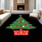 Vibrant Christmas Tree Ornaments Star Rug
