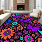Vibrant Butterfly Floral Medley Rug