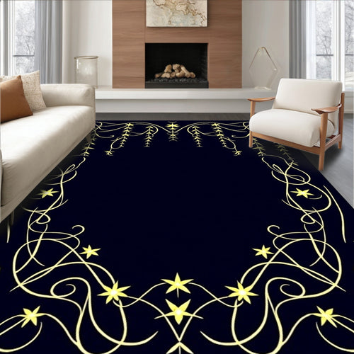 Art Nouveau inspired Golden Vine Stars Rug