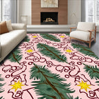 Pink Evergreen Star Line Art Rug