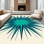 Aqua Navy Starburst Explosion Rug