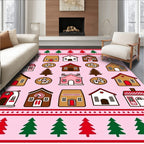 Pastel Gingerbread Village Woodland Whimsy Rug