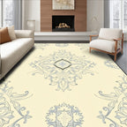 Cream and Teal Medallion Floral Rug