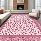 Vintage Rose Vine Floral Medallion Rug