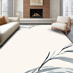 Ink Wash Willow Leaf Scroll Rug