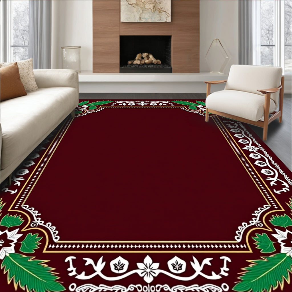 Crimson Leaf Vine Flourish Rug