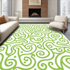 Lively Lime Swirl Curlicue Art Rug