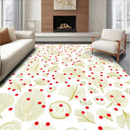Gold Leaf Red Berry Scatter Rug
