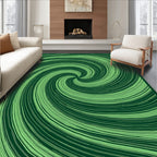 Emerald Green Swirl Lines Rug