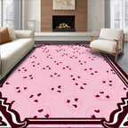 Pink Heart Faces Frame Rug