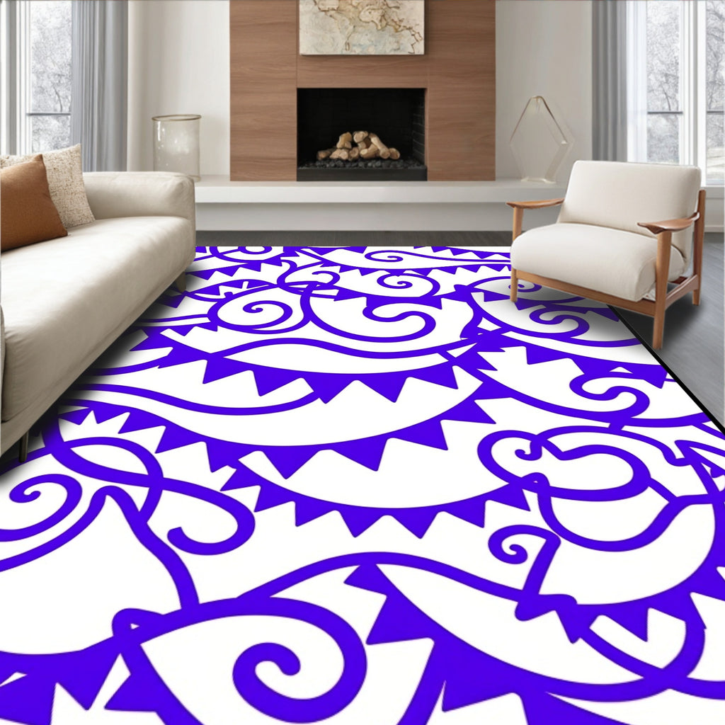 Vibrant Purple Bunting Swirl Rug