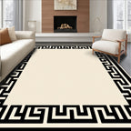 Black Ivory Ancient Greek Border Rug