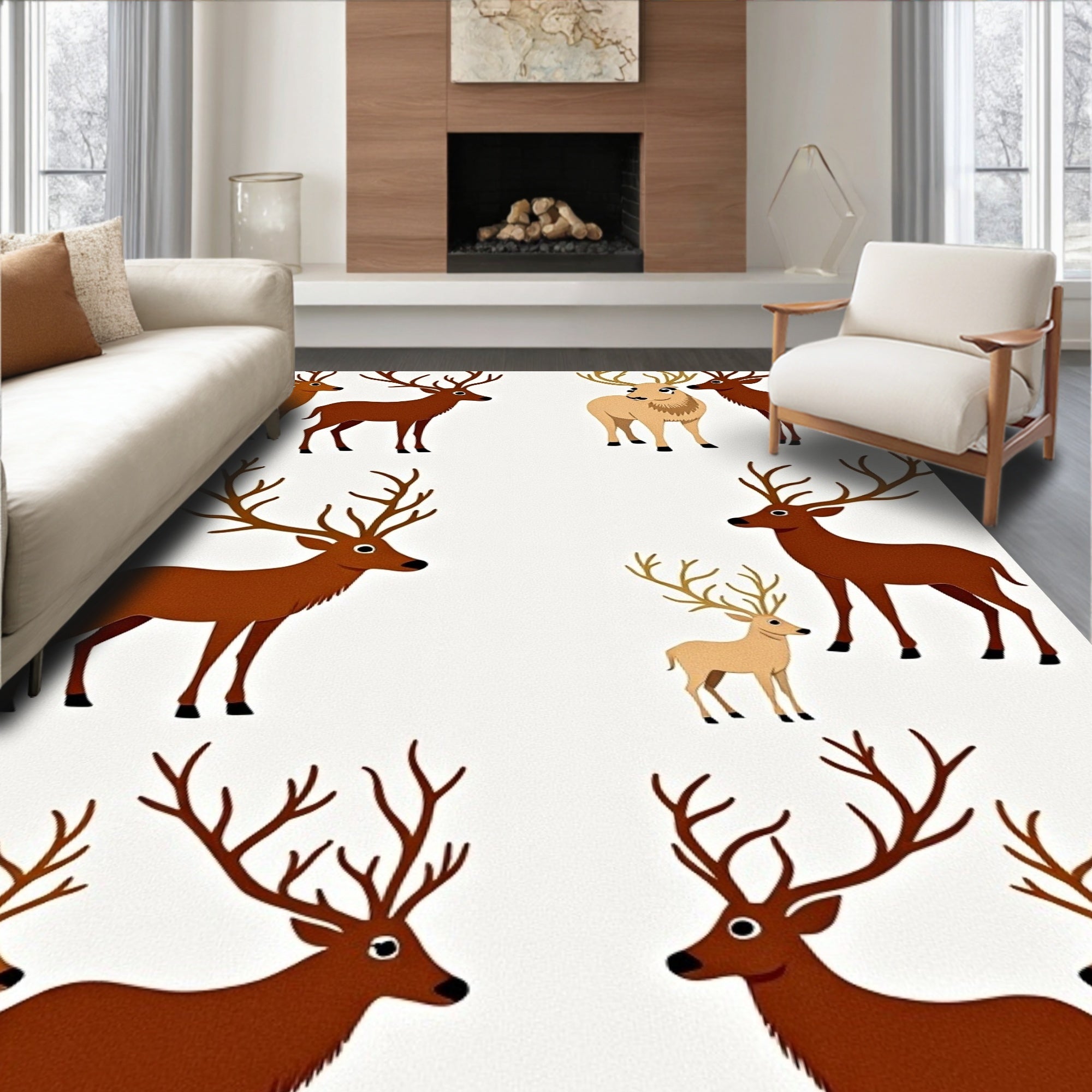 Woodland Deer Collection Ensemble Rug