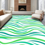 Jade And Emerald Wavy Stripes Rug