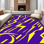 Electric Yellow Lightning Bolt Purple Rug