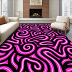Vibrant Pink Swirl Graffiti Rug