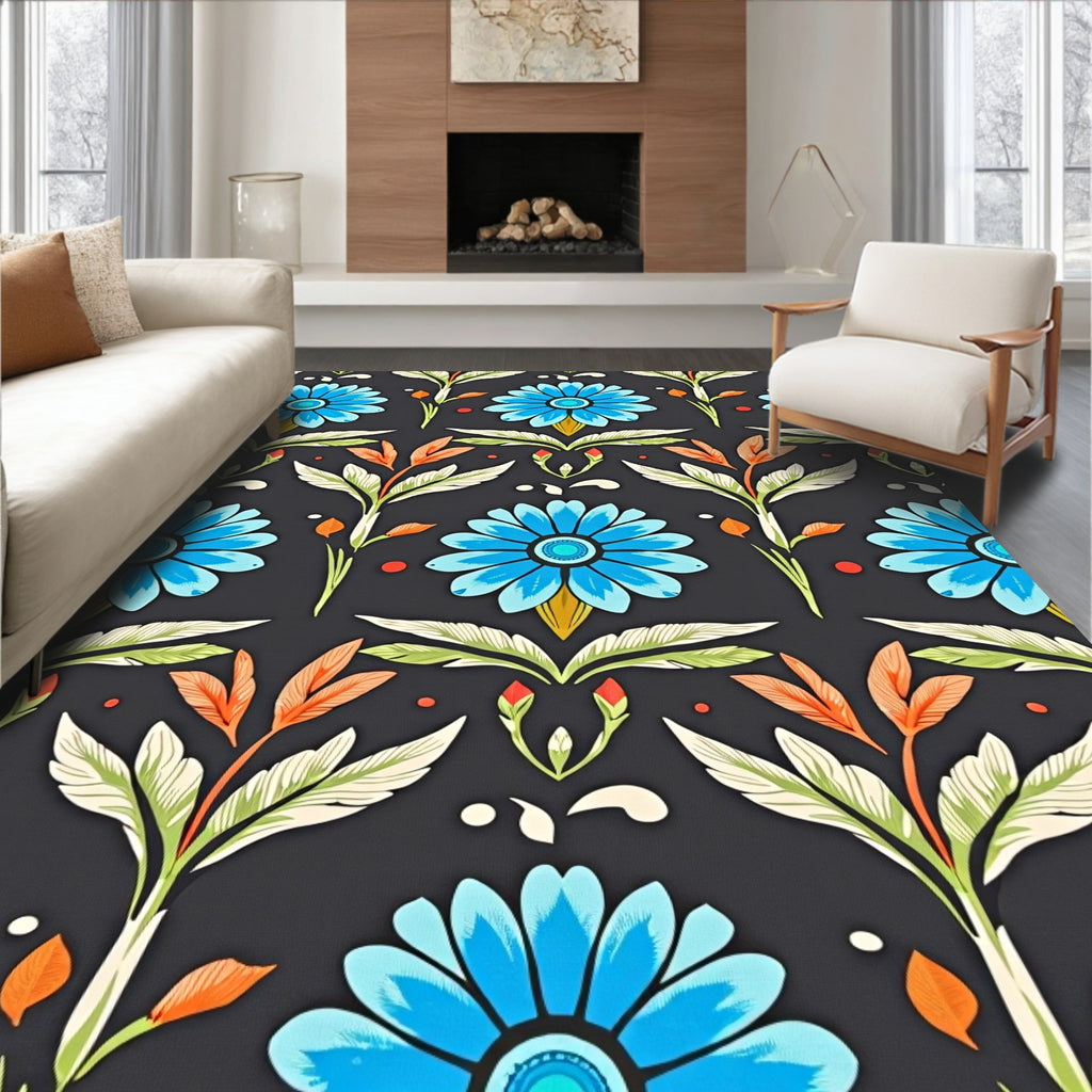 Blue Daisy Botanical Garden Rug