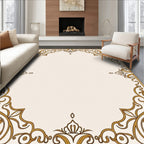 Elegant Golden Scrollwork Frame Rug