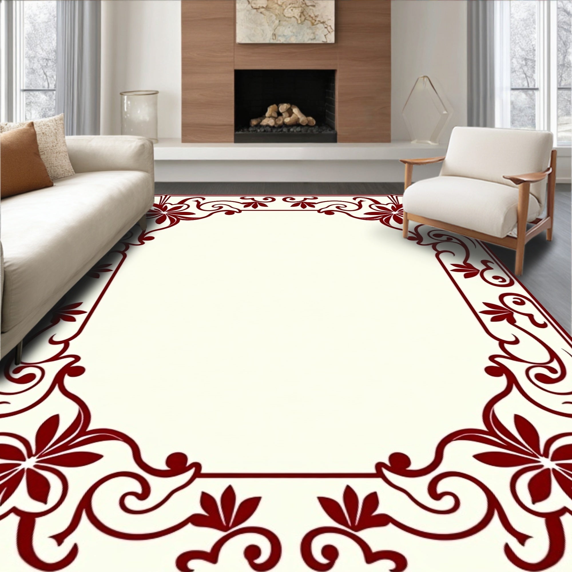 Rich Blossom Swirl Display Rug
