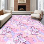Pastel Pink Abstract Floral Swirl Rug