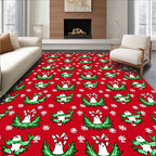 Festive Red Green Bell Garland Rug