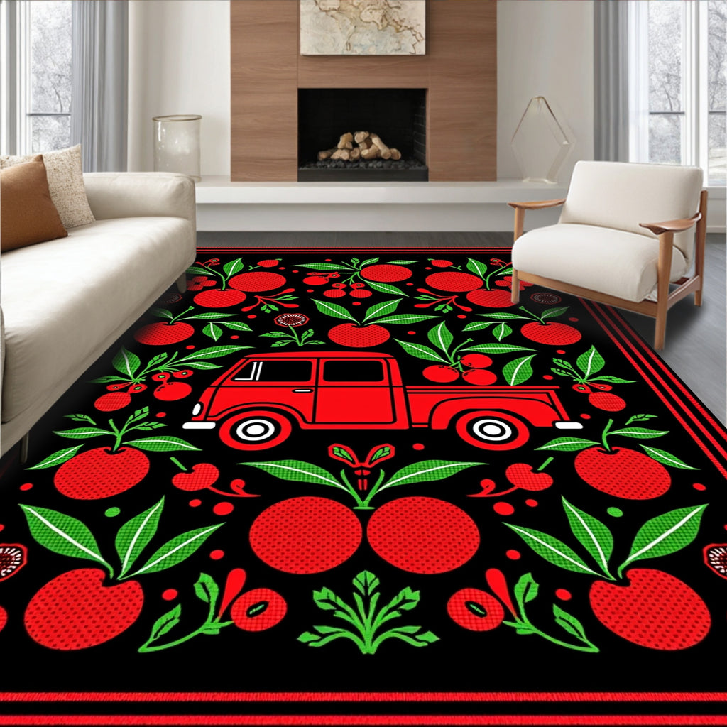 Red Truck Cherry Grove Art Rug