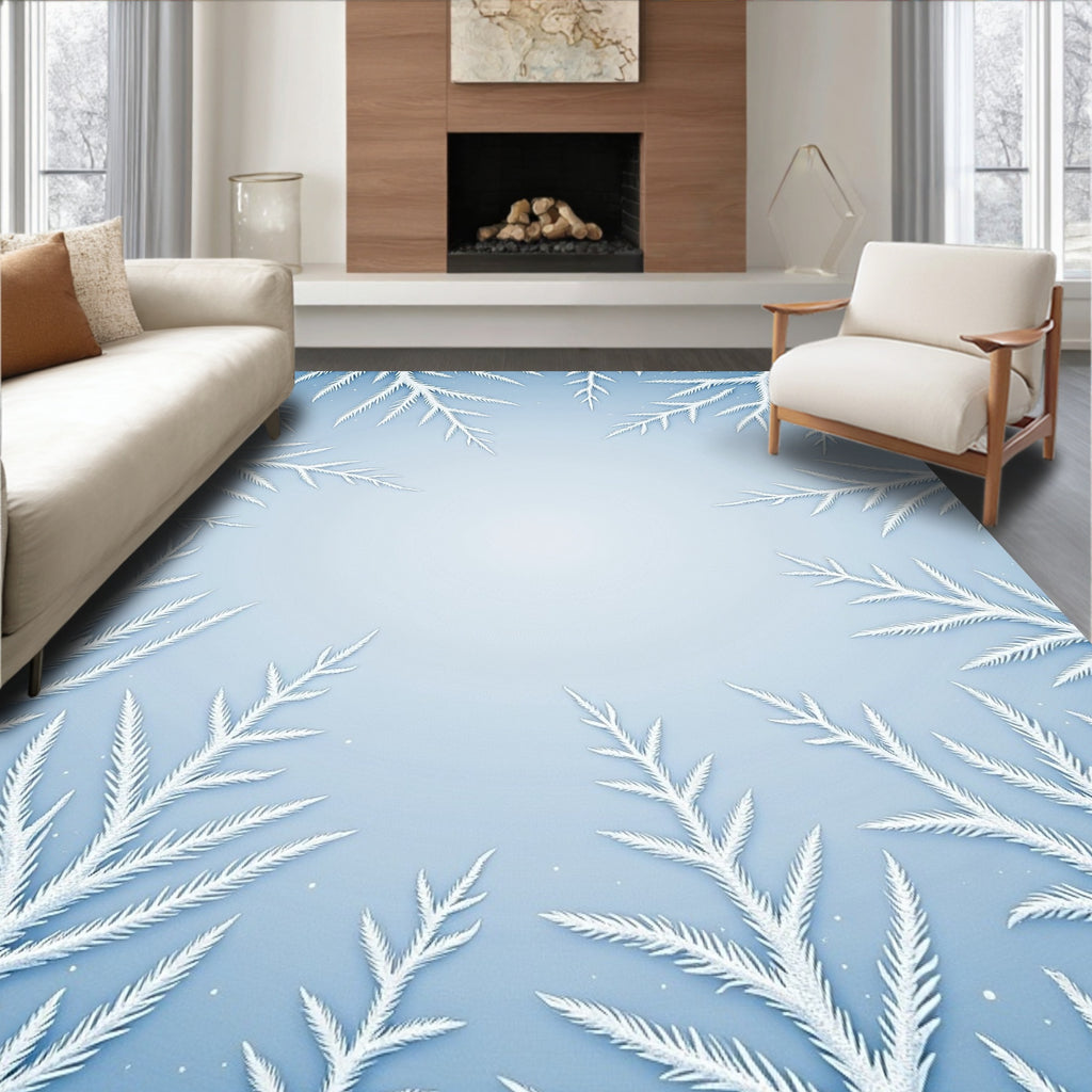 Winter White Frosty Branch Rug