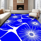 Bold Azure Starburst Botanical Blend Rug