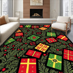 Red Green Yellow Presents Christmas Eve Rug