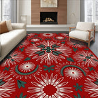 Crimson Red Starburst Arch Medallion Red Rug