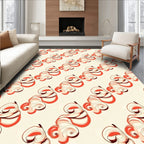 Cream Coral Swirl Abstract Rug