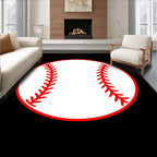Classic White Red Baseball Stitch Rug