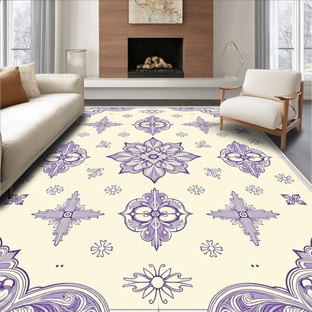 Lavendar Ornate Symmetry Medallion Rug