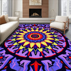 Vibrant Radial Floral Medallion Rug