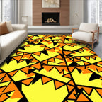 Yellow Orange Black Bunting Garland Rug