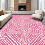 Vibrant Pink Geometric Netting Rug