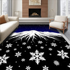 Vintage Snow Mountain Starry Night Rug