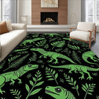 Green Dinosaur Foliage All-Over Rug