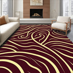 Crimson Cream Swirling Lines Rug