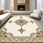 Gold Floral Medallion Border Rug