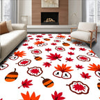 Autumn Red Maple Acorn Scatter Rug