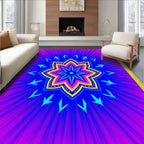 Vibrant Magenta Starburst Mandala Rug