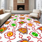 Whimsical Candy Cane Ornament Swirl Rug